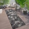 World Rug Gallery Contemporary Distressed Leaves Textured Flat Weave Indoor/Outdoor Area Rug 2' x 7' Black 117BLACK2X7 - alternate 1
